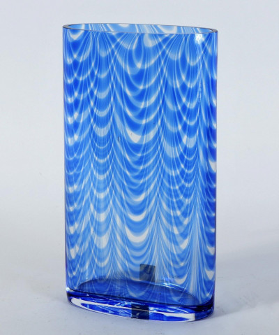 Image for Lot Cendese - Blue Drape Glass Vase