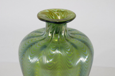 Loetz Green Iridescent Glass Vase