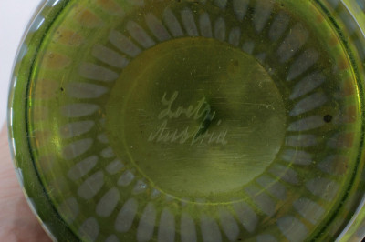 Loetz Green Iridescent Glass Vase