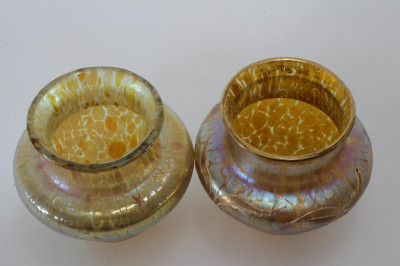 Group of Loetz Style Iridescent Glass Vases