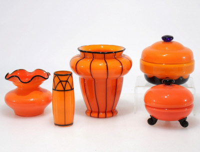 Group of Loetz Tango Glass Vases & Jars