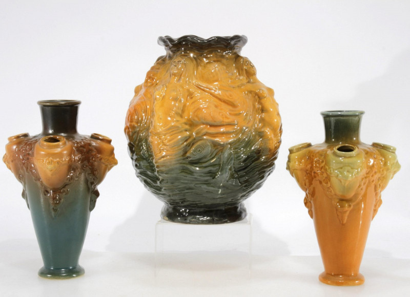 Three Vance Faience Co. Ceramic Vases