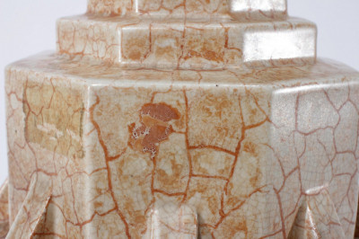 Mougin Art Deco Crackle Glaze Pottery Vase