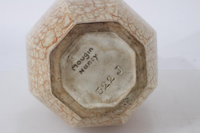 Mougin Art Deco Crackle Glaze Pottery Vase