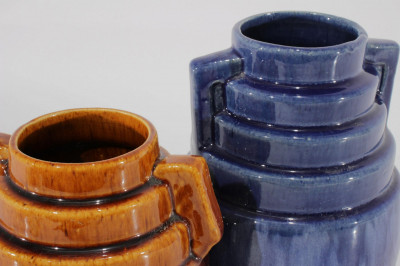 Four Pottery "Ziggurat" Vases, c. 1930