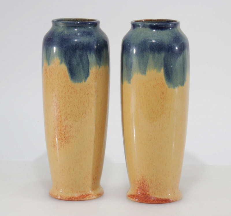 Muncie - Two Pairs of Drip Glazed Pottery Vases