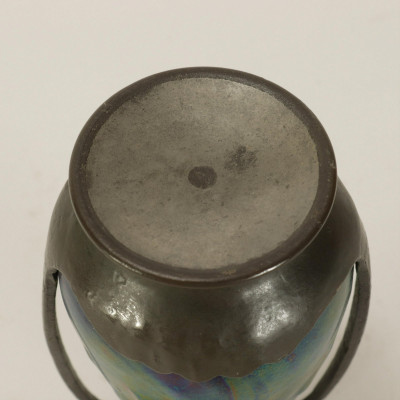 Heliosine - Pewter & Iridescent Glass Vase