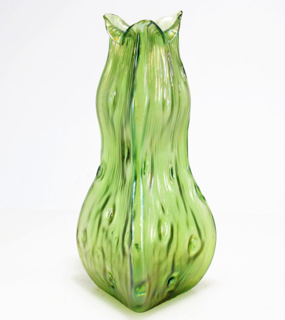 Image for Lot Loetz - Green Iridescent Glass Vase