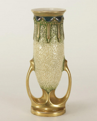 Julius Dressler - Gilt Pottery Vase