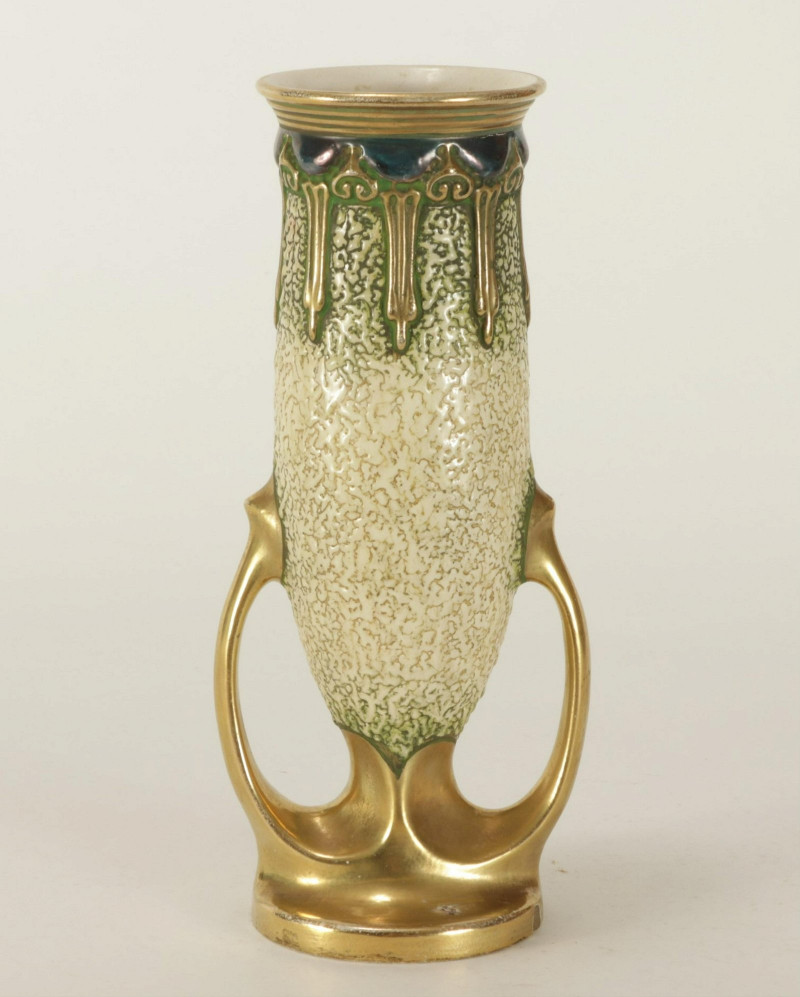 Julius Dressler - Gilt Pottery Vase