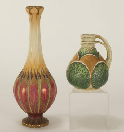Image for Lot Two Amphora Gilt Pottery Vases