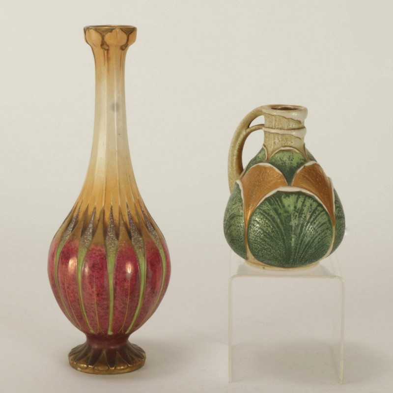 Two Amphora Gilt Pottery Vases