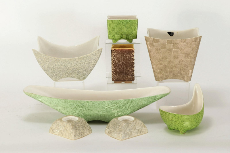 Shawnee Pottery - 8 Vases, Bowls, Candlesticks