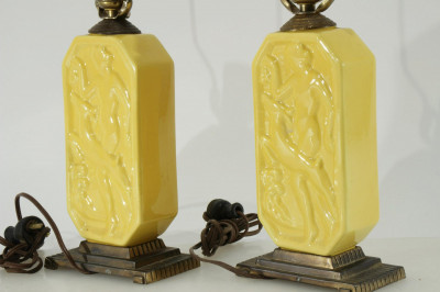 Group of Art Deco Pottery Lamps