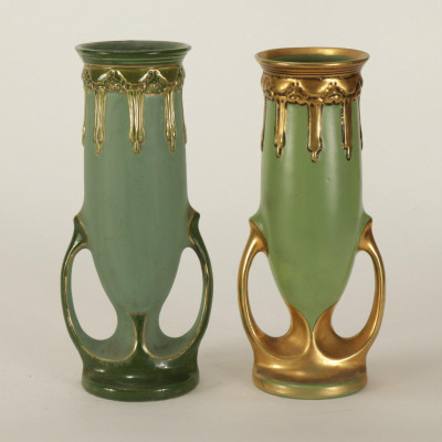 Two Similar Amphora Pottery Vases