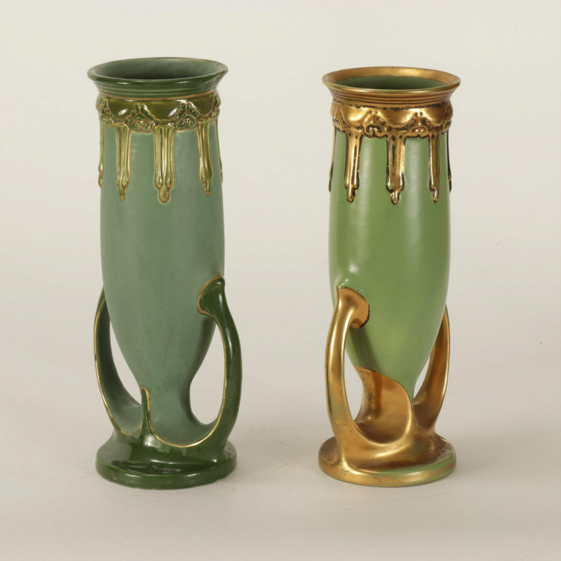 Two Similar Amphora Pottery Vases