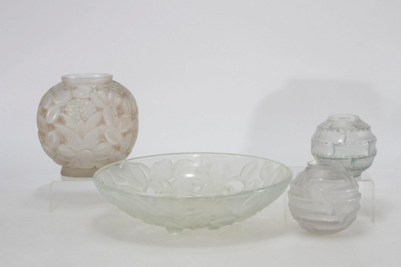 Andre Hunebelle - Glass Vases & Bowl, c. 1930