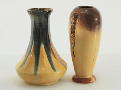 Muncie - 5 Drip Glazed Pottery Vases