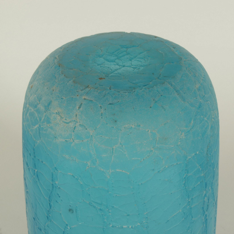 Cendese - Blue Crack Scavo Glass Vase, c.1970