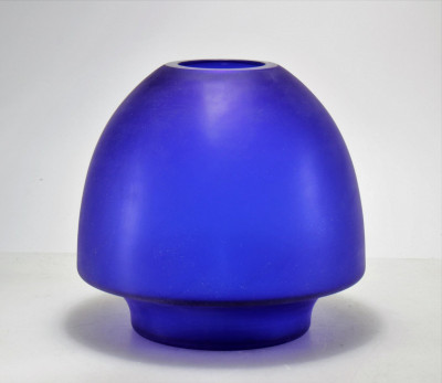 Cendese Frosted Blue Glass Vase, c.1970