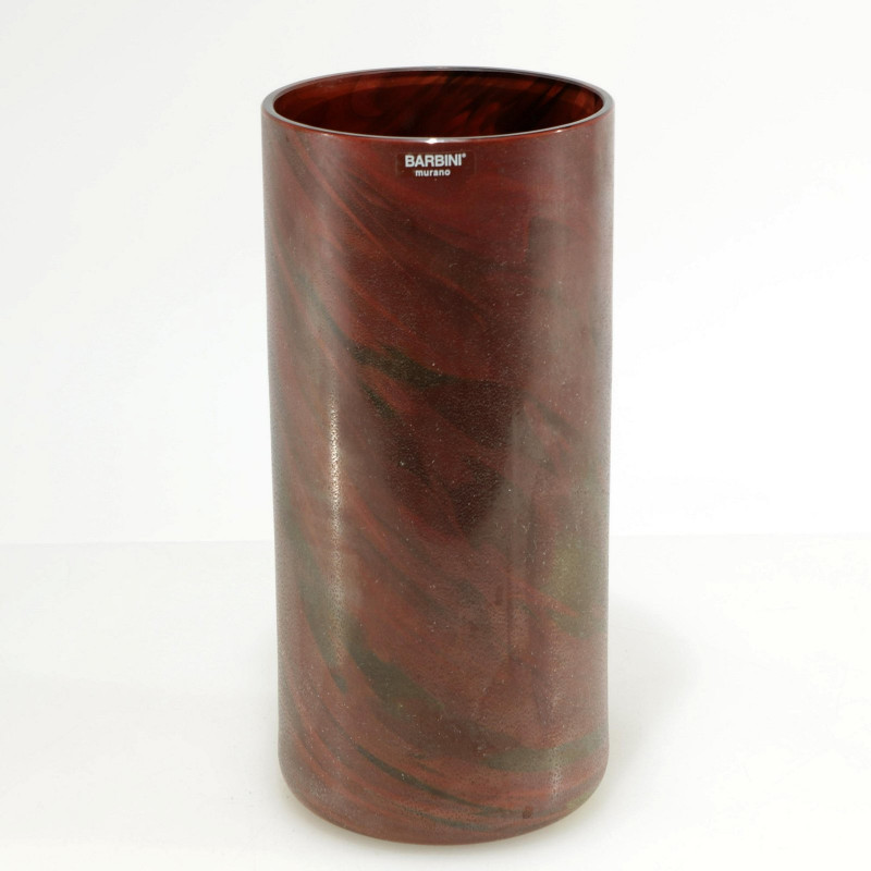 Alfredo Barbini Marbelized Scavo Glass Vase, 1970