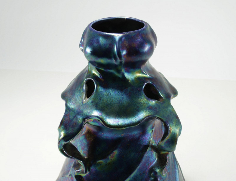 Heliosine Austrian Iridescent Pottery Vase