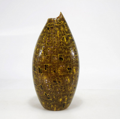Vittorio Ferro, Murano - Yellow & Brown Glass Vase