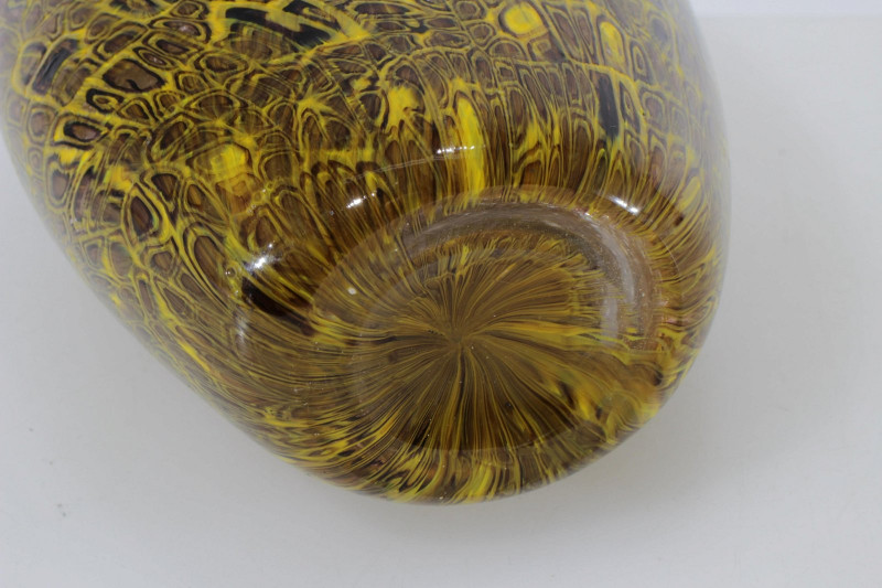 Vittorio Ferro, Murano - Yellow & Brown Glass Vase