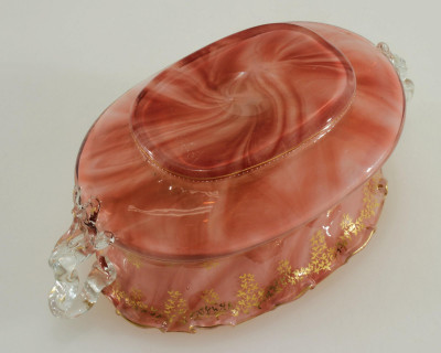 Moser - Gilt Marbelized Glass Bowl, E. 20th C.