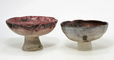 Two Cendese Scavo Glass Bowls, c.1970