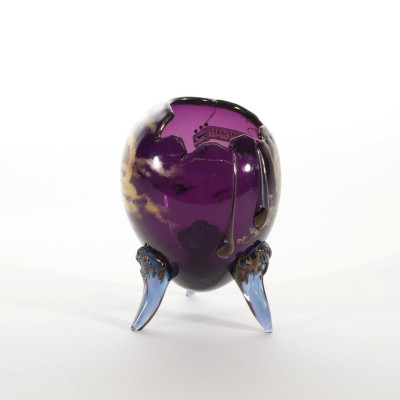 Auguste Jean - Enameled Purple Glass Vase
