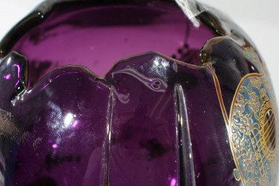 Auguste Jean - Enameled Purple Glass Vase