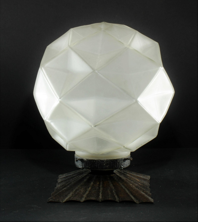 Andre Hunebelle - Art Deco Iron & Glass Lamp