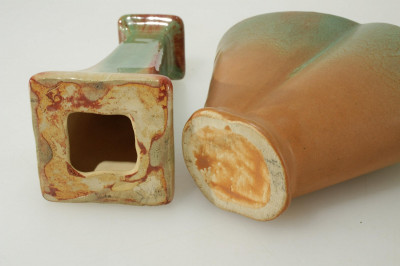 Muncie - 3 Pottery Vases & Candlestick