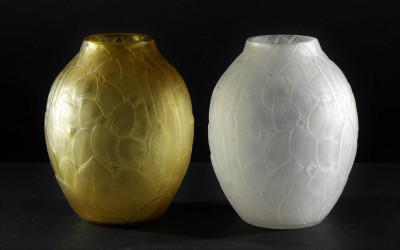 Image for Lot Andre Hunebelle - Frosted Glass Vases, c.1930