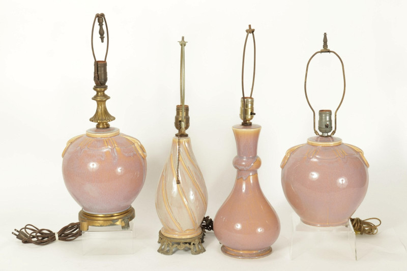 Four Trenton Pottery Co. Lamps
