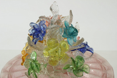 Attr. Salvieti Murano - Colored Glass Covered Bowl