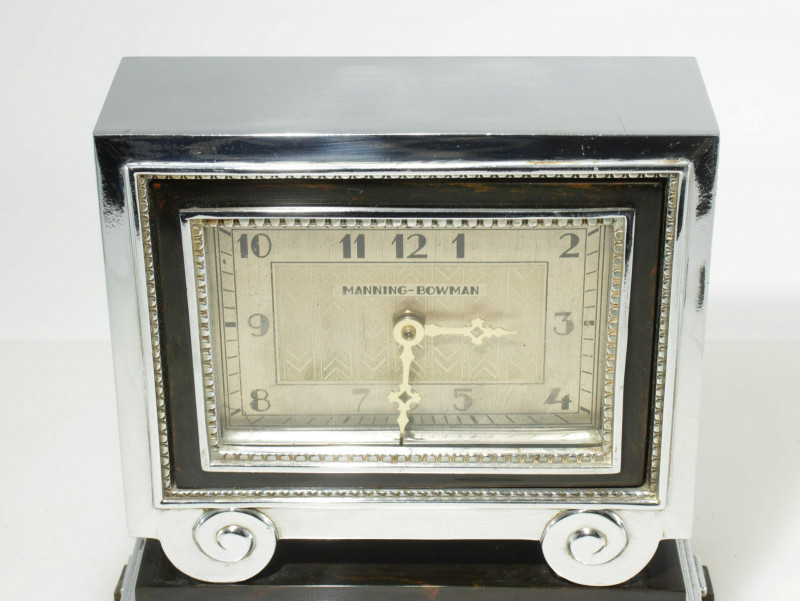 Manning Bowman Art Deco Chrome Clock, c.1930