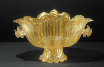 Image for Lot Attr. Ercole Barovier - Gilt Glass Bowl