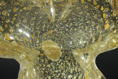 Three Murano Gold Flecked Glass Bowls