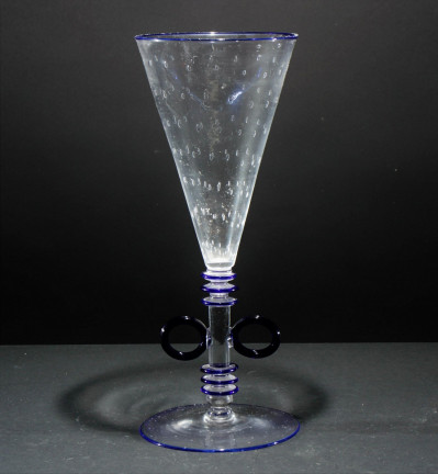 Umberto Bellotto, C.V.M. - Cobalt & Clear Vase