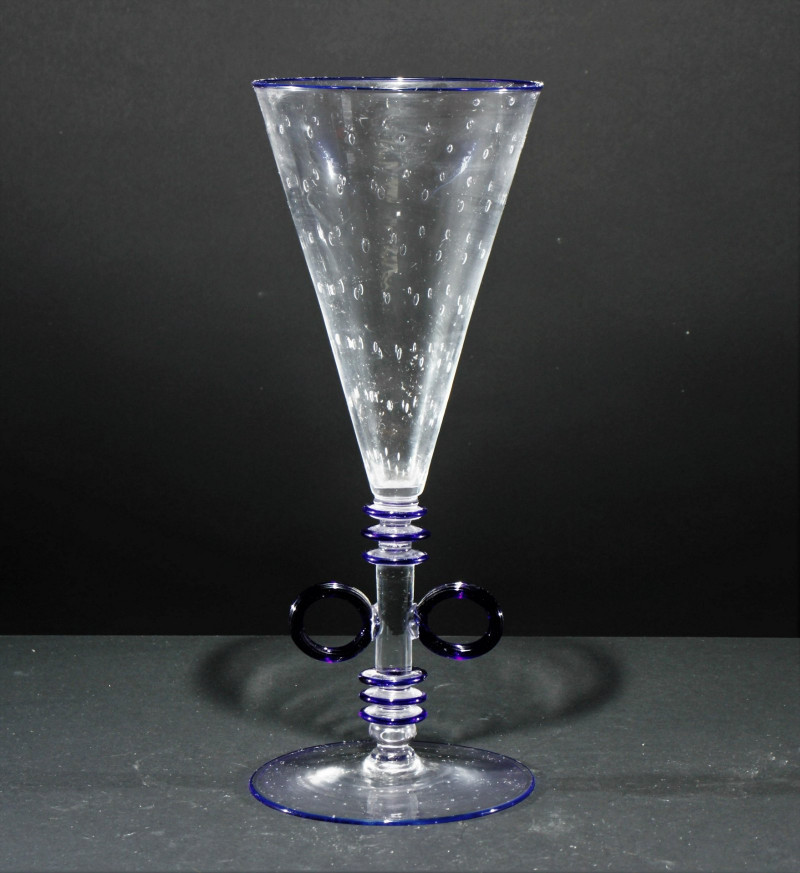 Umberto Bellotto, C.V.M. - Cobalt & Clear Vase