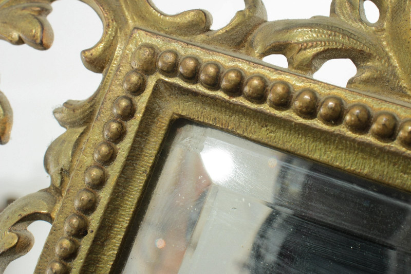 Two Victorian Brass Mirrors & Dressing Mirror