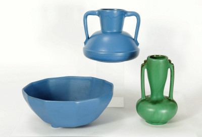 Two Catalina Island Pottery Vases & Bowl