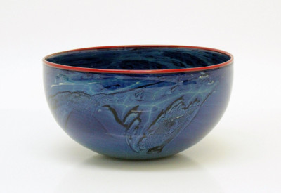 Josh Simpson - Blue Art Glass Bowl