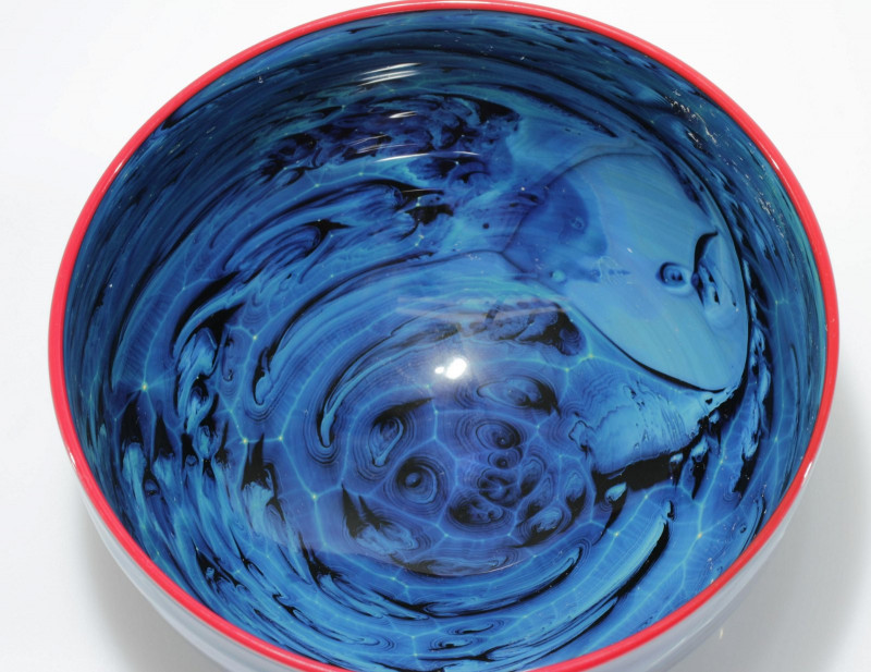 Josh Simpson - Blue Art Glass Bowl