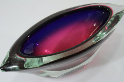 Attr. Flavio Poli Boat Form Glass Bowl