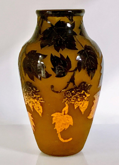 Degue Art Deco Cameo Glass Vase