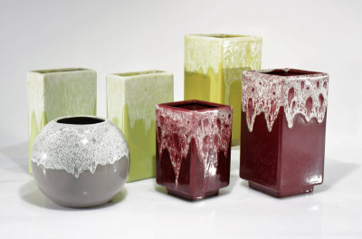 Group of Gonder Drip Glaze Vases