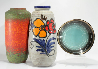 Image for Lot Large West German Pottery Vases & Bowl